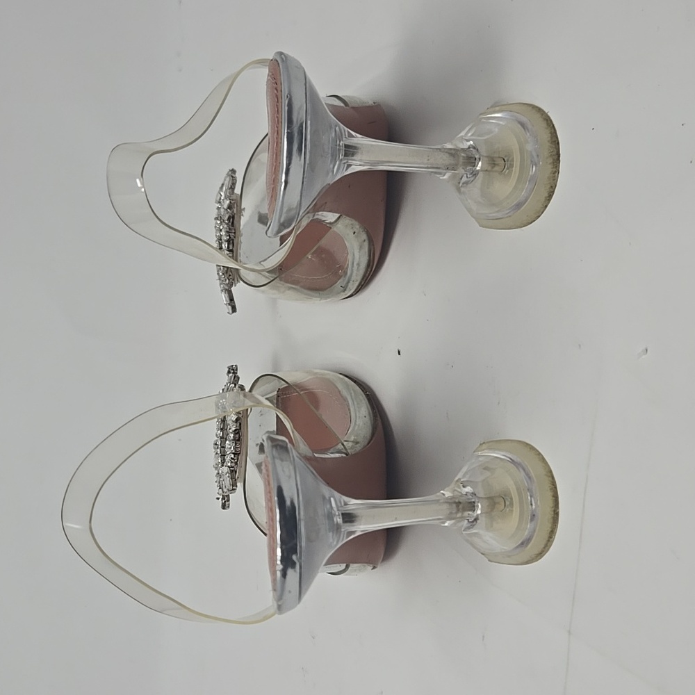 Amina Muaddi PVC Transparent Begum Glass Slingback Heels - Picture 4 of 10